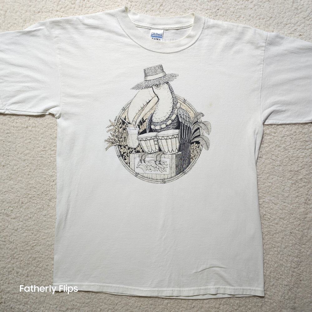Vintage Wayne Ghelfi Pelican Art The Colony Longboat Key FL TShirt Gildan L Rare